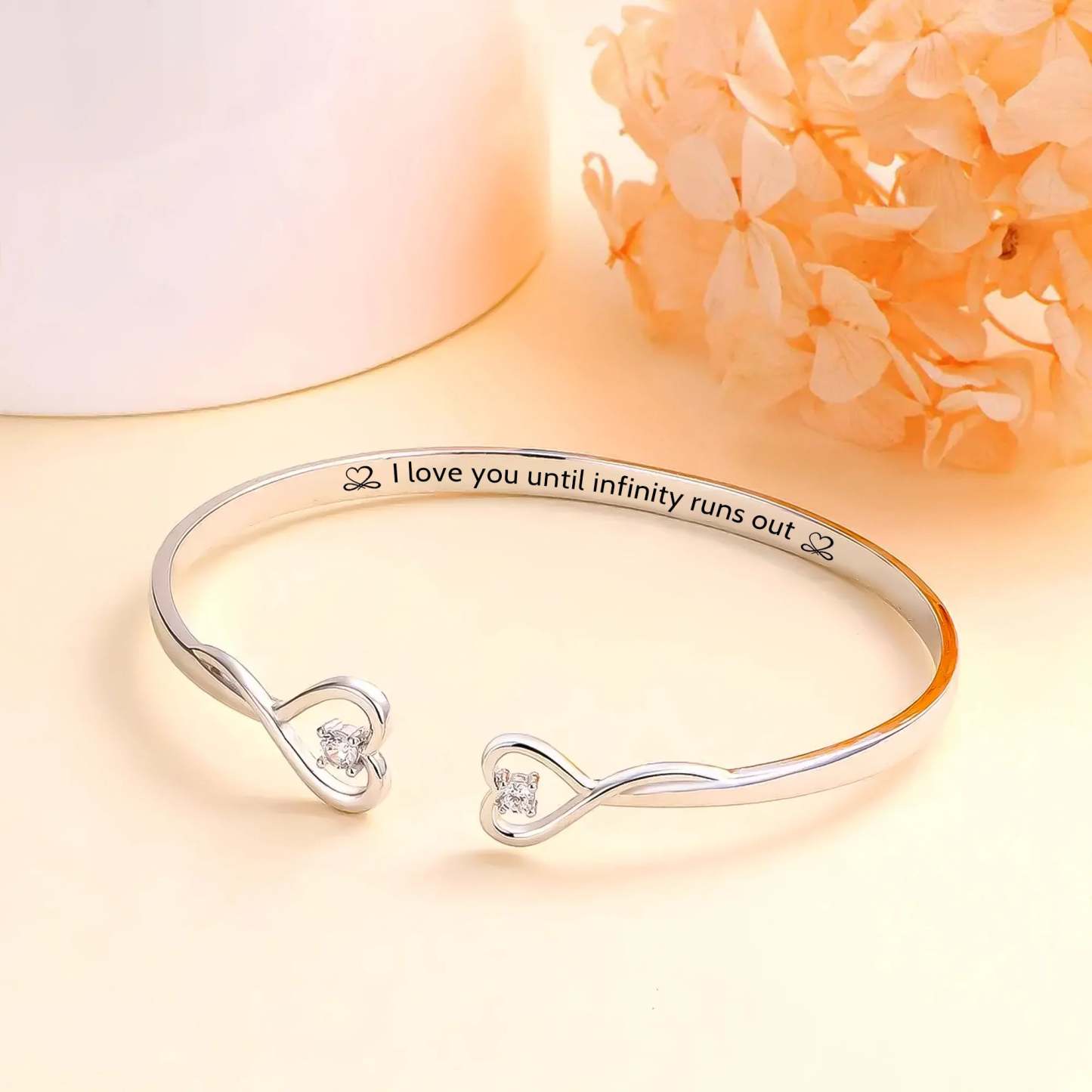 For Love - I love You Until Infinity Runs Out Heart Bracelet