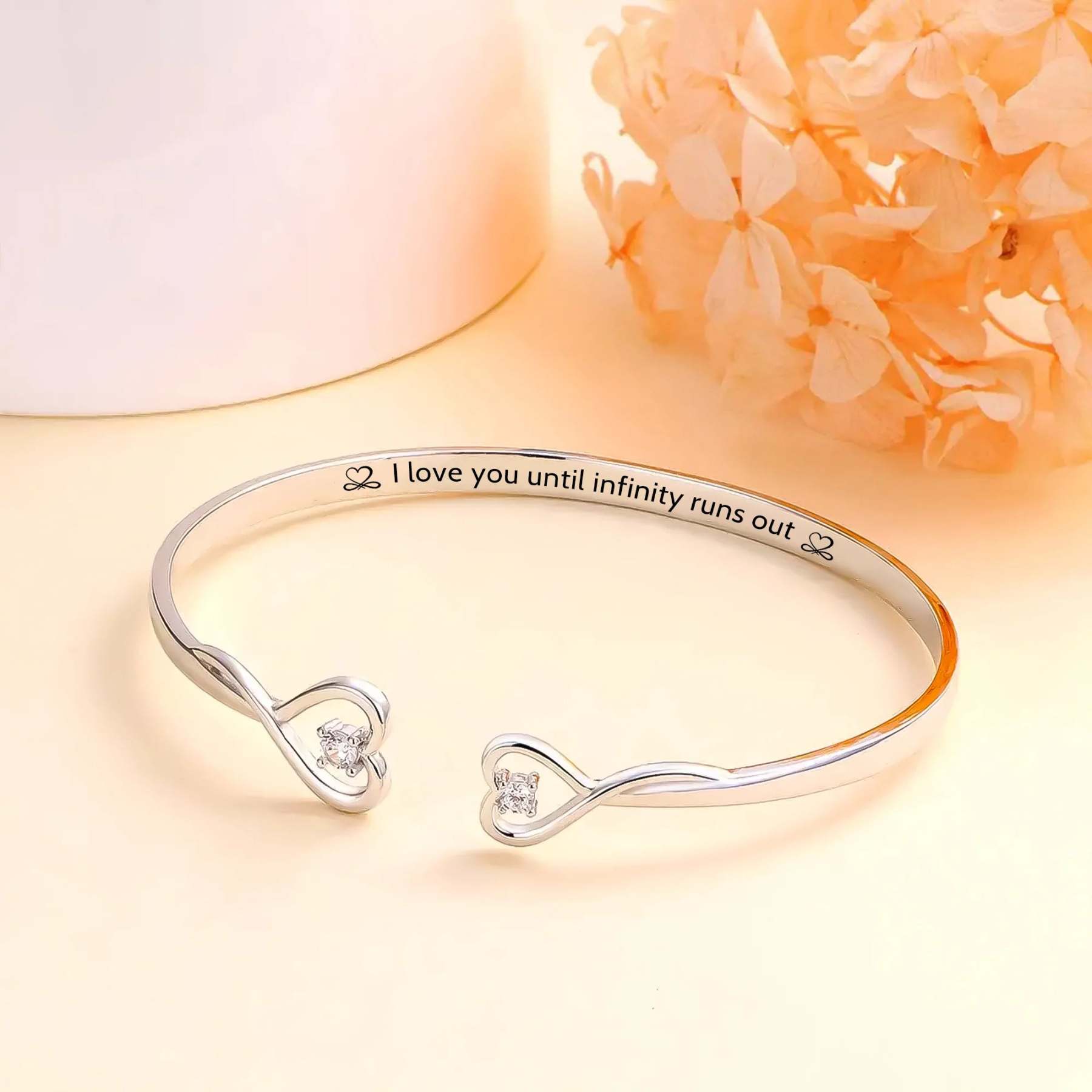 For Love - I love You Until Infinity Runs Out Heart Bracelet