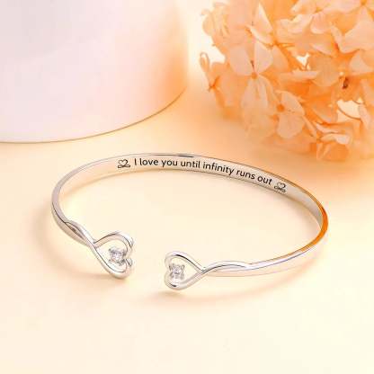 For Love - I love You Until Infinity Runs Out Heart Bracelet