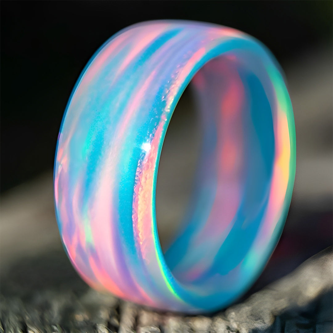 Pink Blue Opal Ring