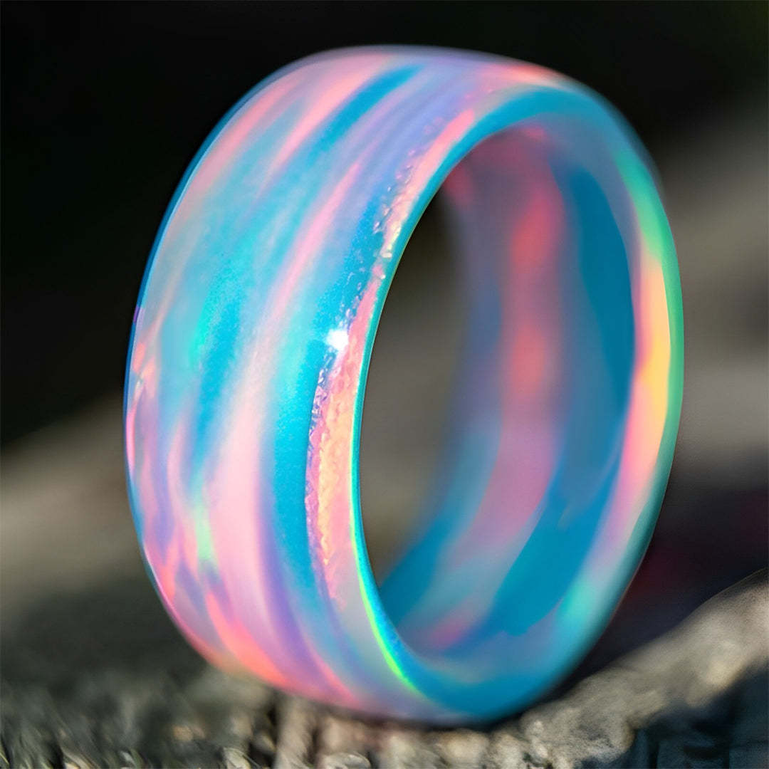 Pink Blue Opal Ring