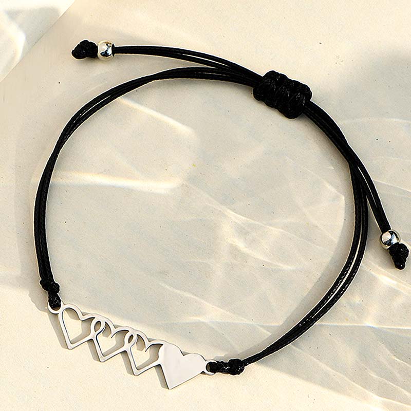 For Friend - Our Friendship Means the World to Me Heart to Heart String Bracelet