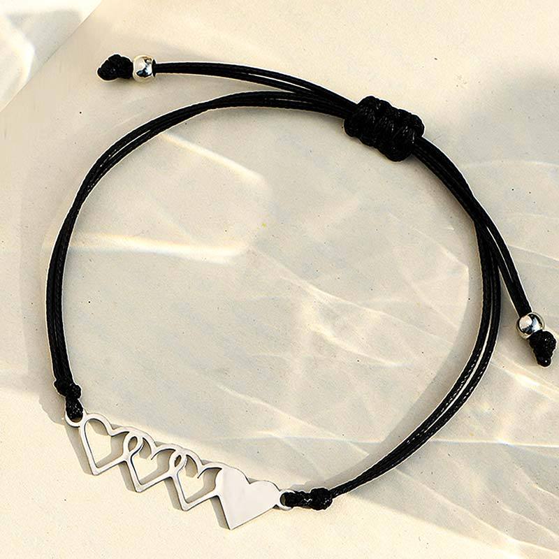 For Friend - Our Friendship Means the World to Me Heart to Heart String Bracelet
