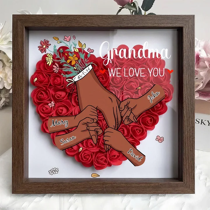 Personalized Flower Shadow Box for Mom & Grandma – A Mother's Day Gift She'll Keep