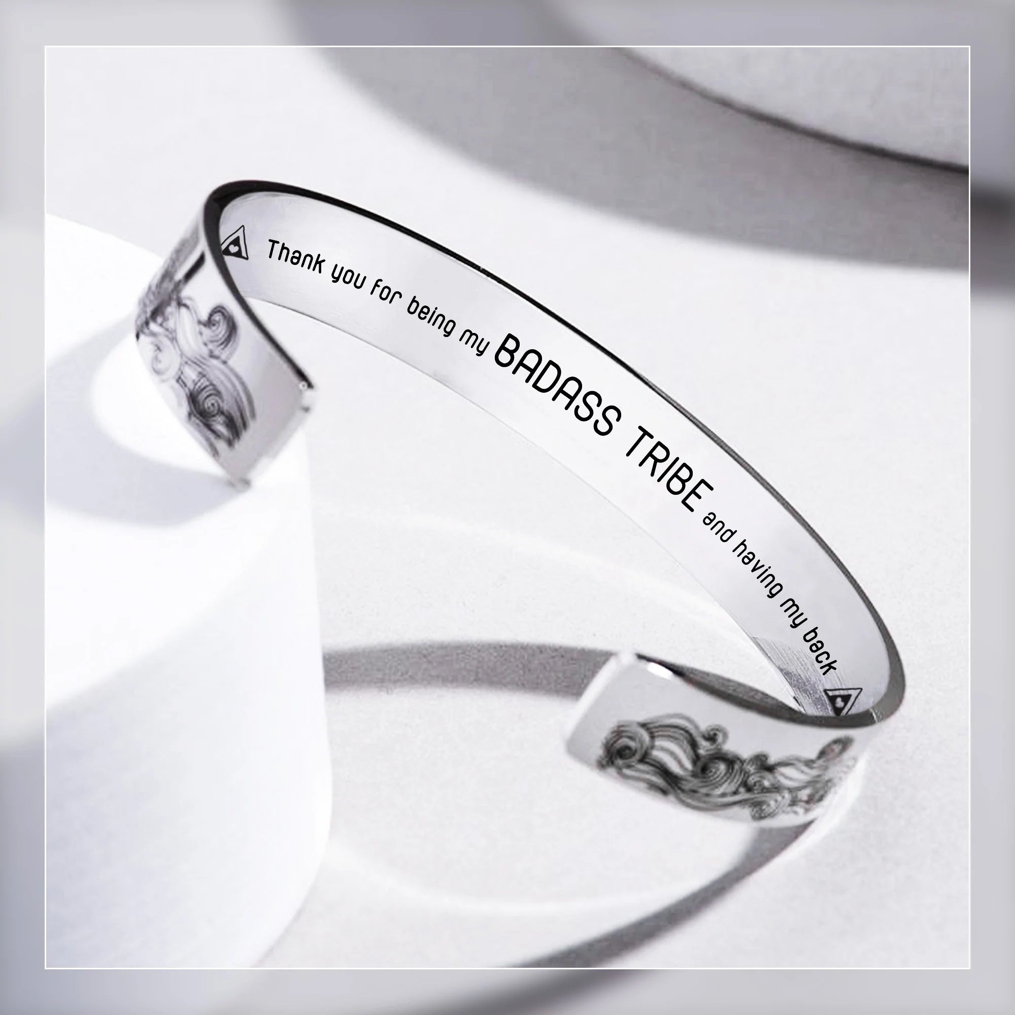 For Friends - Thank You For Being My Badass Tribe Wave Cuff Bracelet-37bracelet