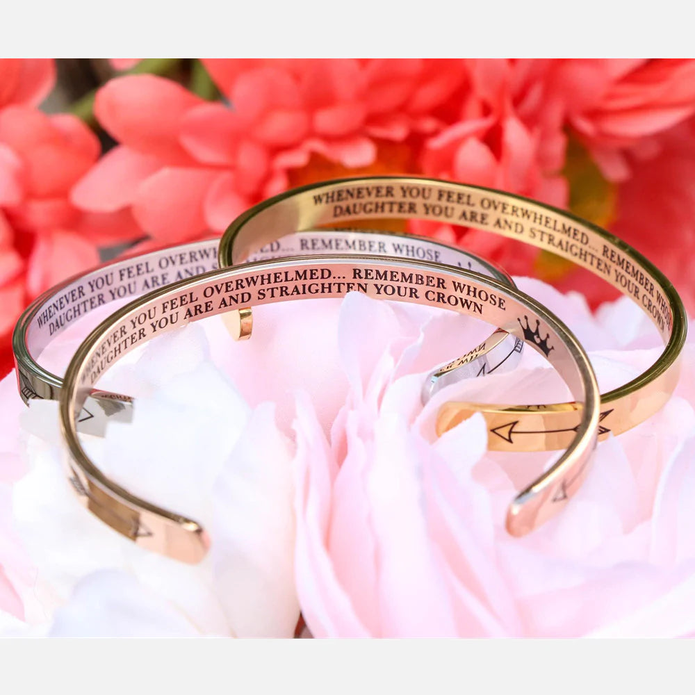 For Daughter - Whenever You Feel Overwhelmed... Crown Bracelet In Rose Gold-37bracelet
