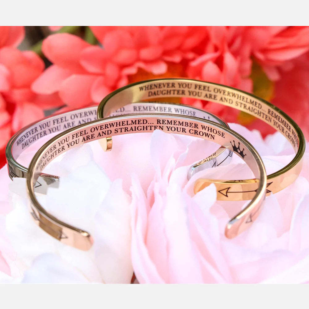 For Daughter - Whenever You Feel Overwhelmed... Crown Bracelet In Rose Gold-37bracelet