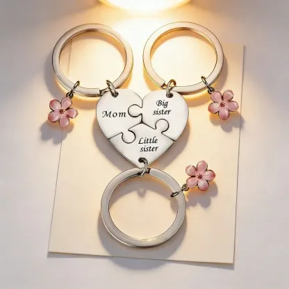Mother Daughter Keychain Set