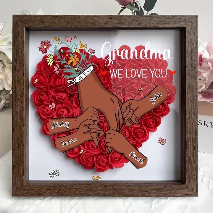Personalized Flower Shadow Box for Mom & Grandma – A Mother's Day Gift She'll Keep
