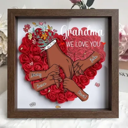 Personalized Flower Shadow Box for Mom & Grandma – A Mother's Day Gift She'll Keep