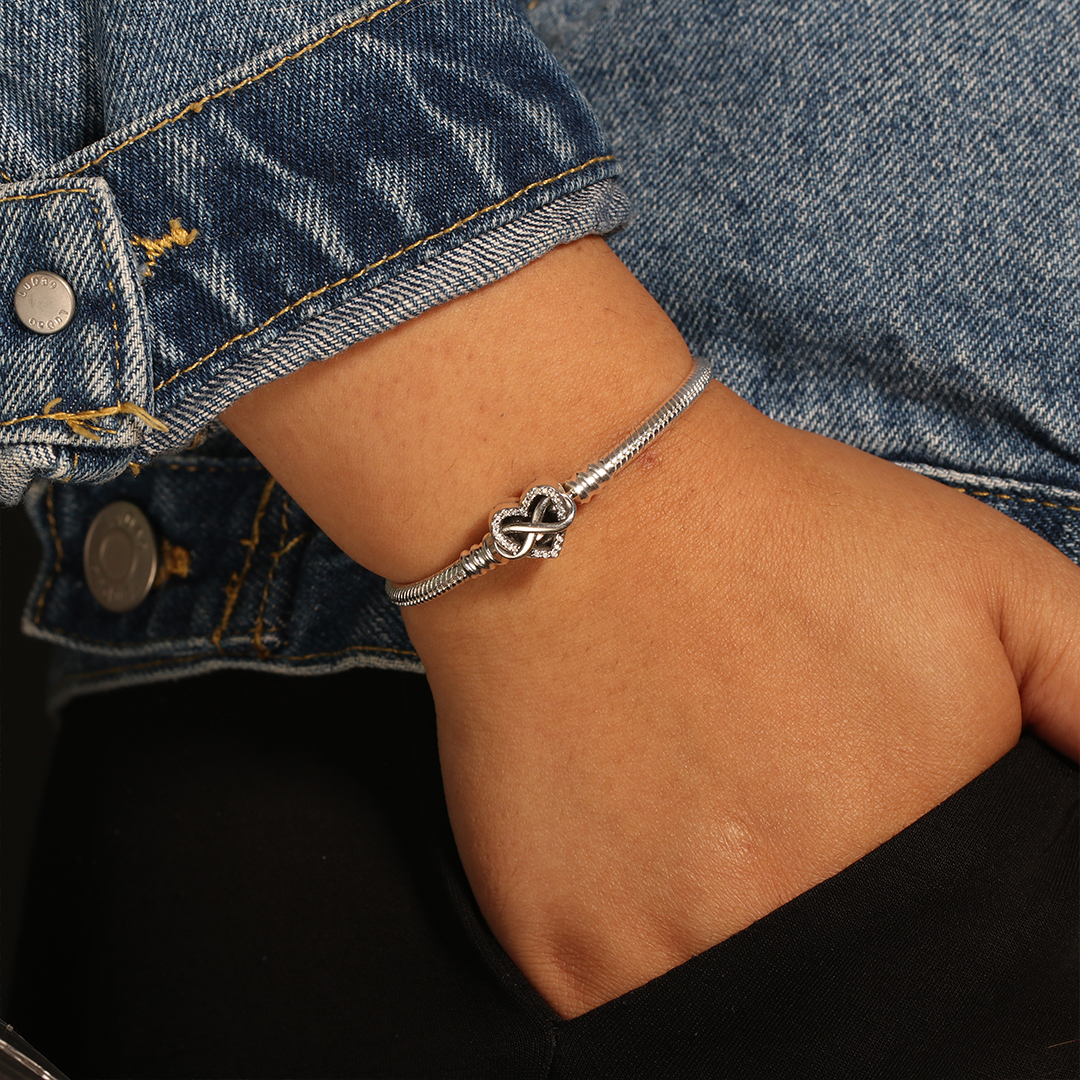 For Daughter - Mother And Daughter  Forever Linked Together Infinite Love Snake Bone Chain Bracelet