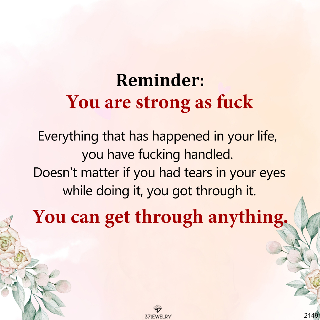 You Are Strong As Fuck Dainty Bar Ring