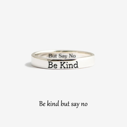 S925 Be Kind But Say No Circle Ring