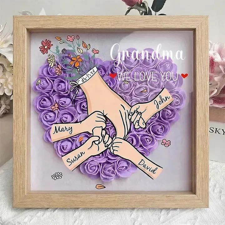 Personalized Flower Shadow Box for Mom & Grandma – A Mother's Day Gift She'll Keep
