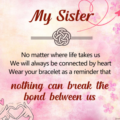 For Sister - Nothing Can Break The Bond Between Us Peach Blossom Knot Bracelet