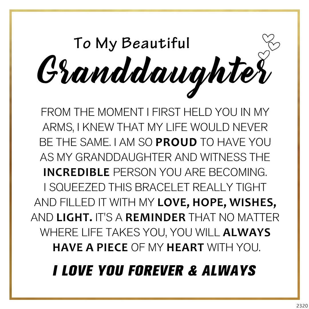 “To My Granddaughter” Forever Love Bracelet Gift Set