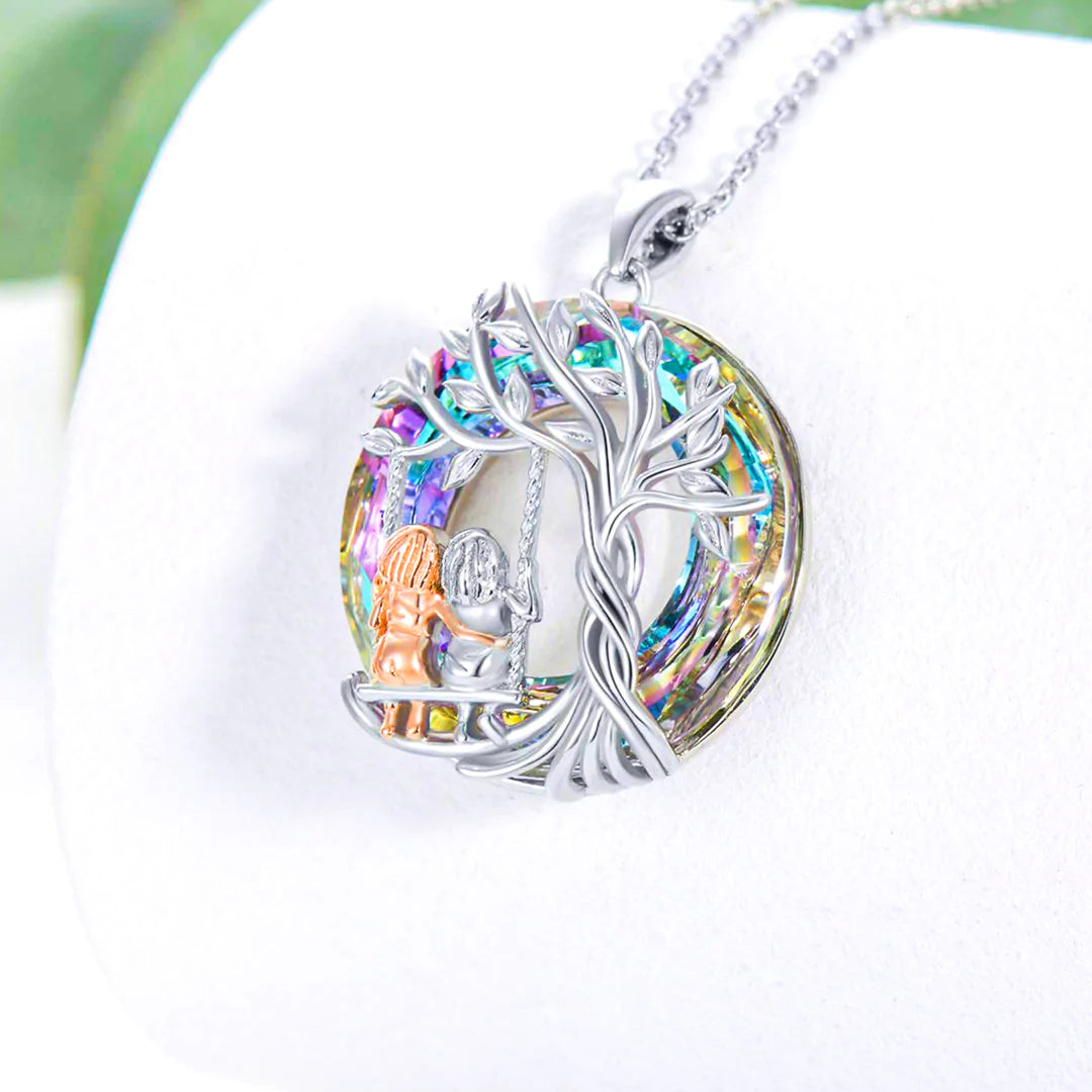 For Friend - S925 Thank You For Being My Unbiological Sister Crystal Tree Of Life Sister Necklace