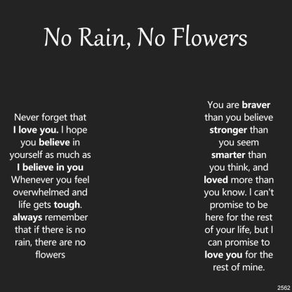 No Rain - No Flowers - Never Forget That I Love You | Birth Flower Name Necklace
