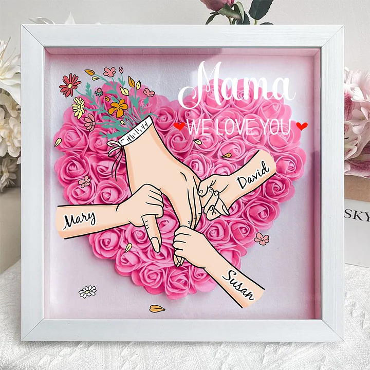 Personalized Flower Shadow Box for Mom & Grandma – A Mother's Day Gift She'll Keep
