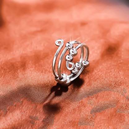 For Daughter - S925 Drive Away Your Anxiety Circle Beads Ring