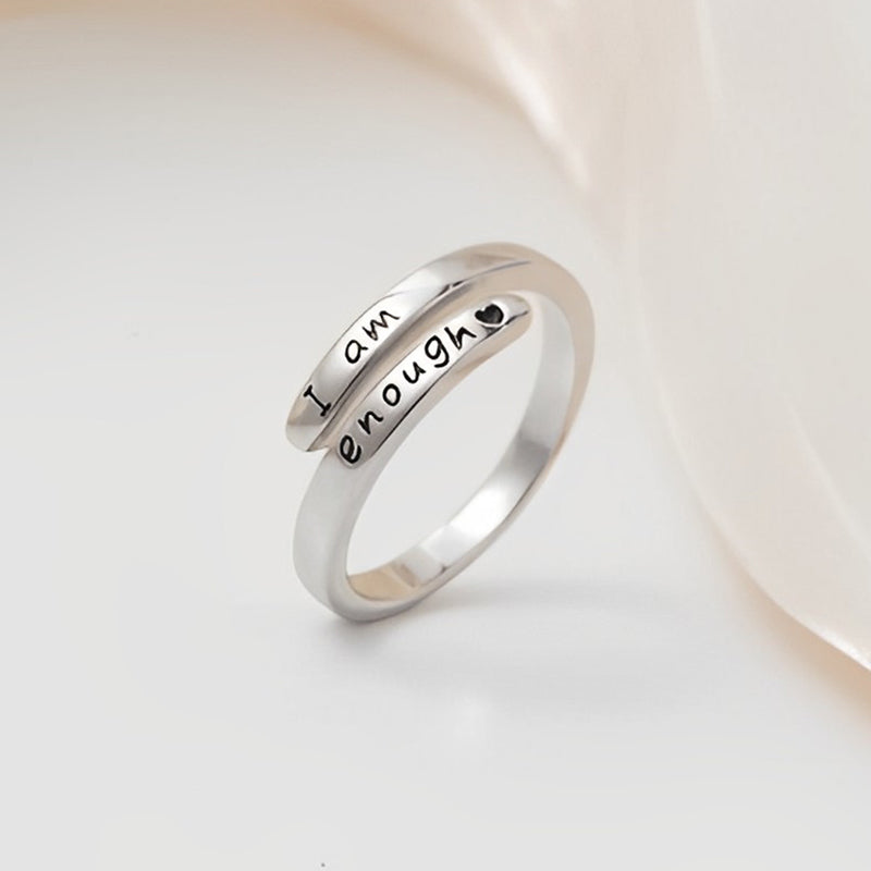 For Self - I Am Deserving of Everything Good Coming My Way Enough Heart Ring
