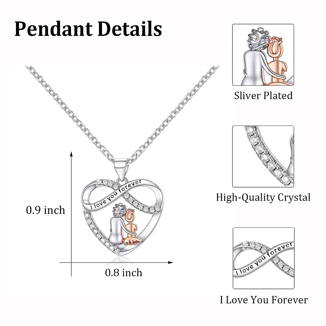 For Granddaughter - S925 Keep Me in Your Heart And I'll Stay There Forever Heart Necklace