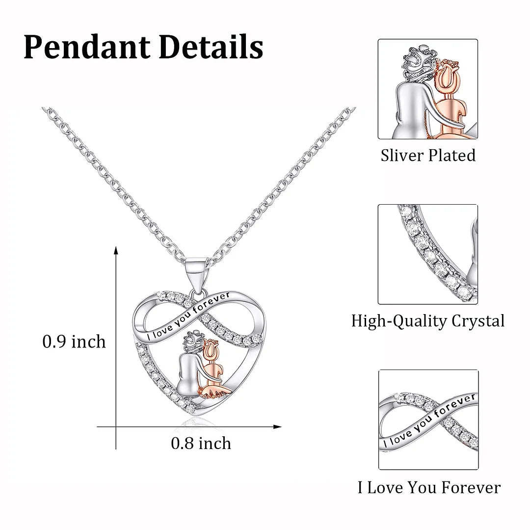 For Granddaughter - S925 Keep Me in Your Heart And I'll Stay There Forever Heart Necklace