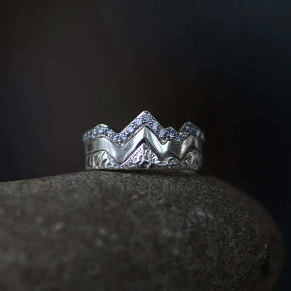 For Wife - Every Day Is Another Adventure with You Triple Stacked Mountain Ring