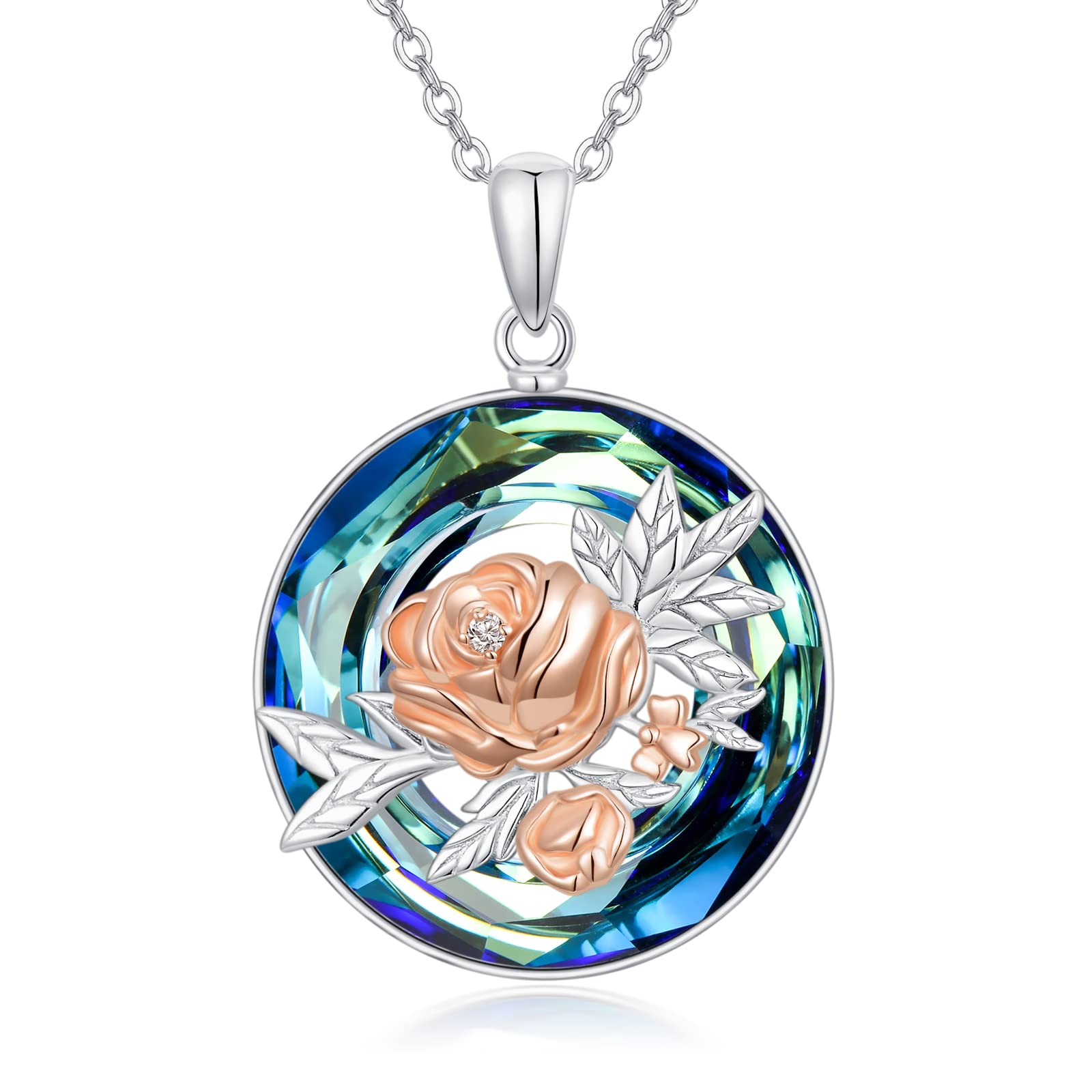 S925 You Belong Somewhere You Feel Free Crystal Birth Month Flower Necklace