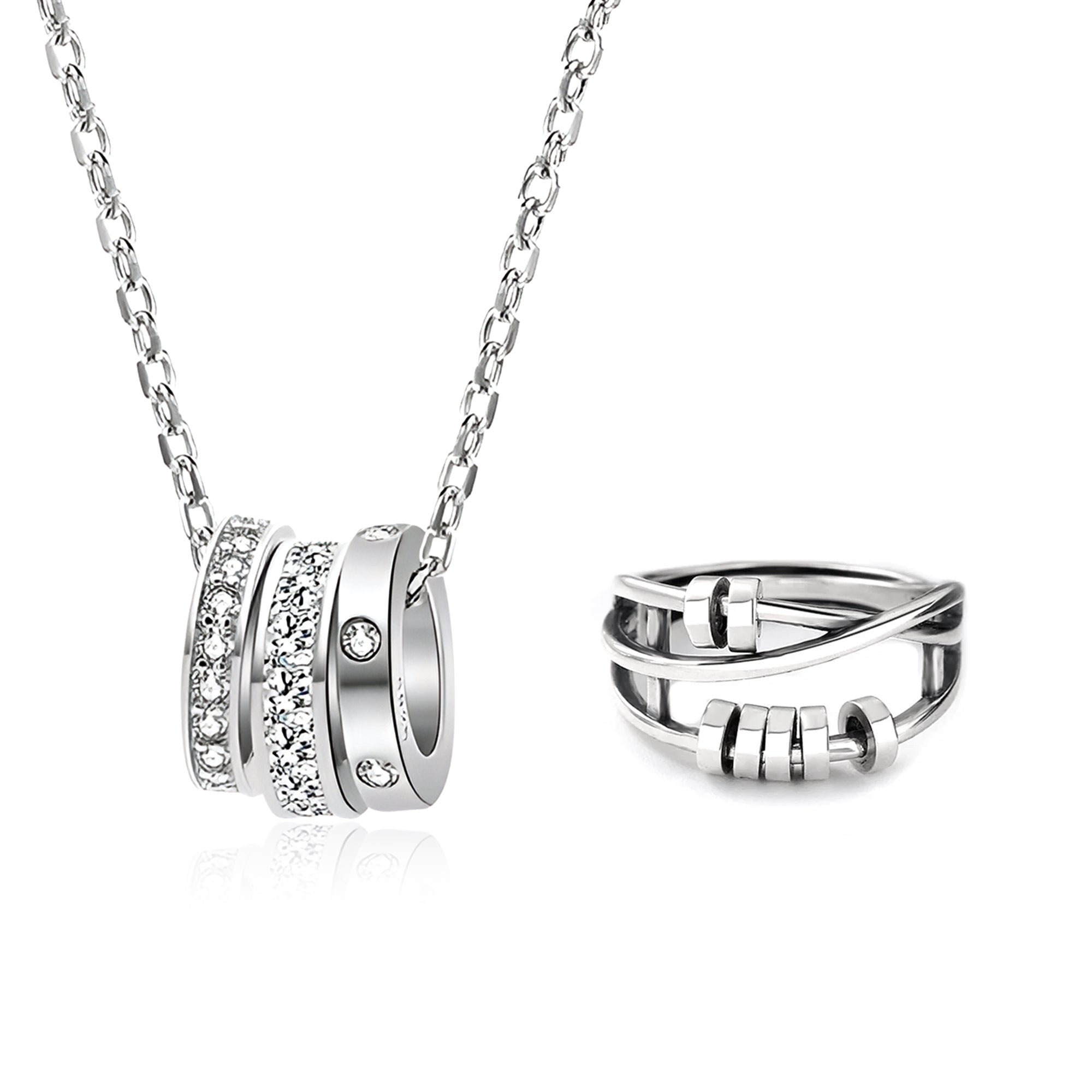 For Anyone - S925 Drive Away Your Anxiety Layer Beads Fidget Ring