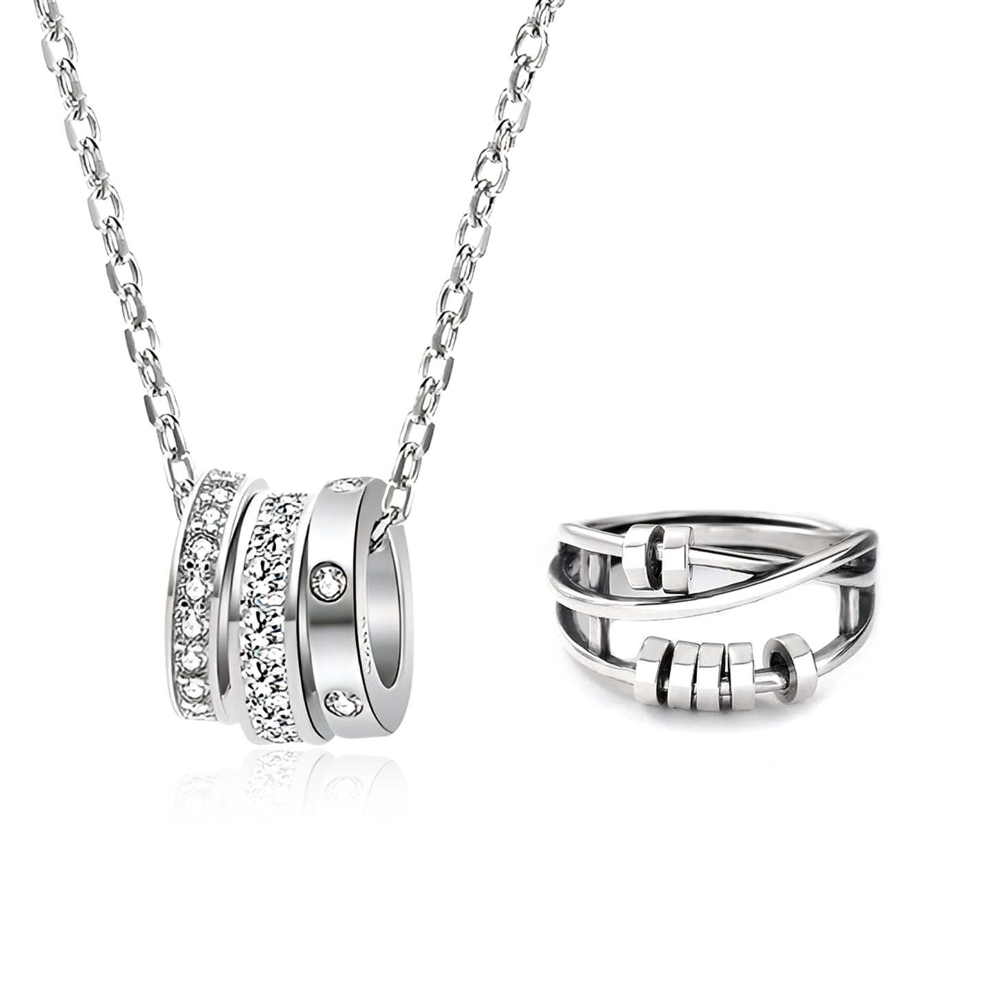 For Anyone - S925 Drive Away Your Anxiety Layer Beads Fidget Ring