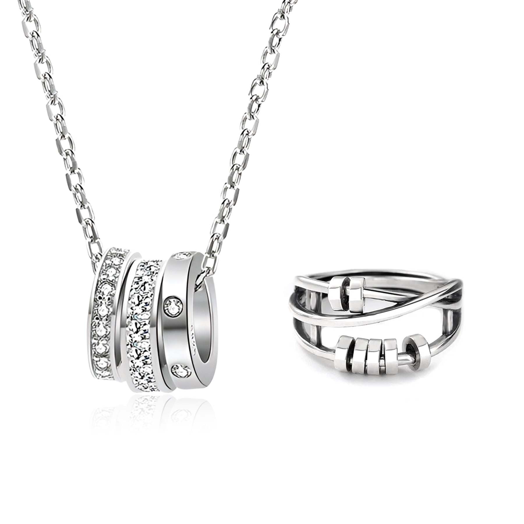 For Anyone - S925 Drive Away Your Anxiety Layer Beads Fidget Ring