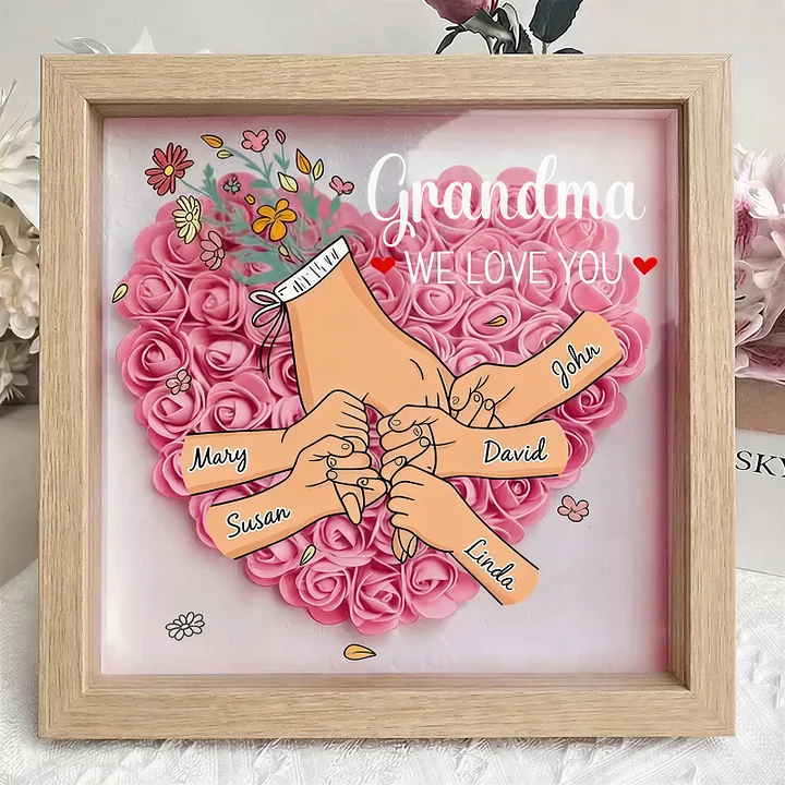 Personalized Flower Shadow Box for Mom & Grandma – A Mother's Day Gift She'll Keep