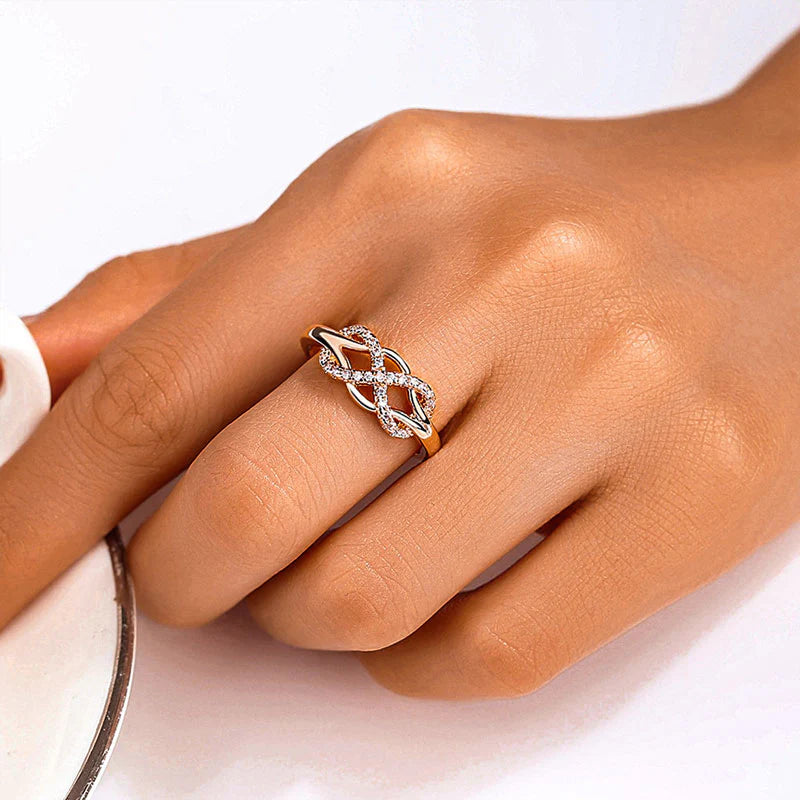 For Granddaughter - S925 Grandma and Granddaughter Forever Linked Together Infinity Cross Ring