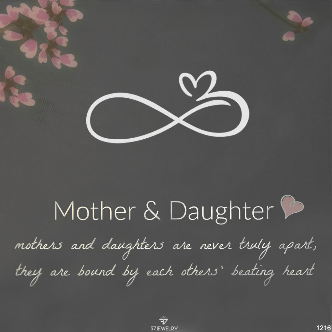 For Daughter/Mother - S925 Mother & Daughter are Bound by Each Other¡¯s Beating Heart Infinity Heart Necklace