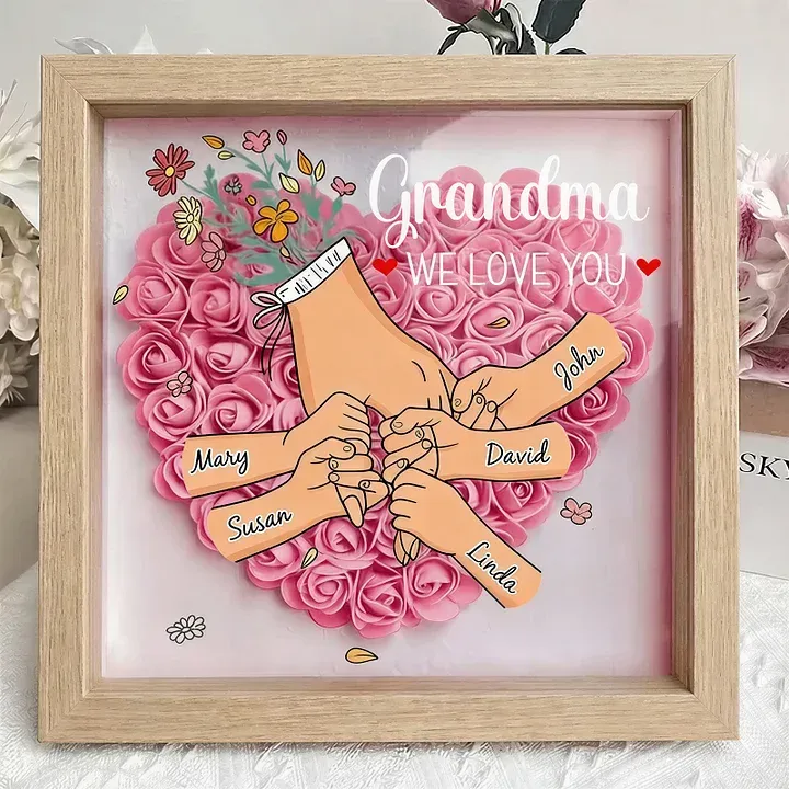 Personalized Flower Shadow Box for Mom & Grandma – A Mother's Day Gift She'll Keep
