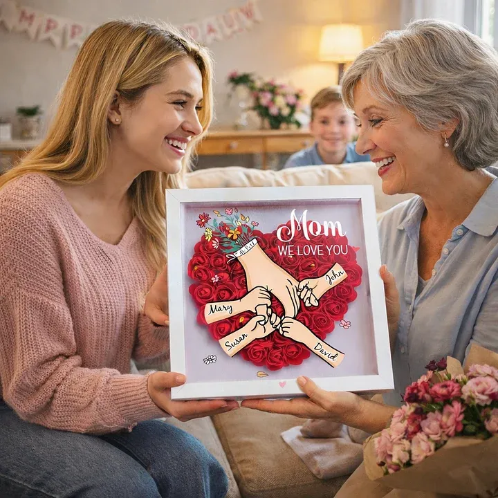 Personalized Flower Shadow Box for Mom & Grandma – A Mother's Day Gift She'll Keep