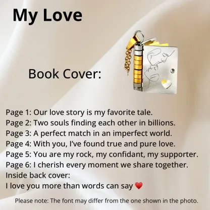 For Love - Our Love Story Is My Favorite Tale Book Necklace