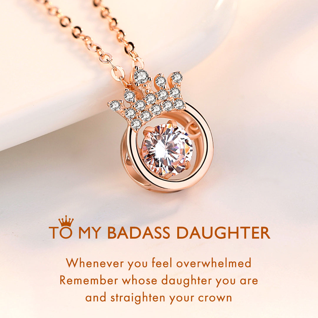 For Badass Daughter - S925 Straighten Your Crown Sparkling Dance Necklace