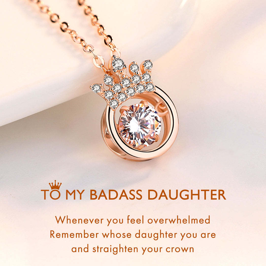 For Badass Daughter - S925 Straighten Your Crown Sparkling Dance Necklace