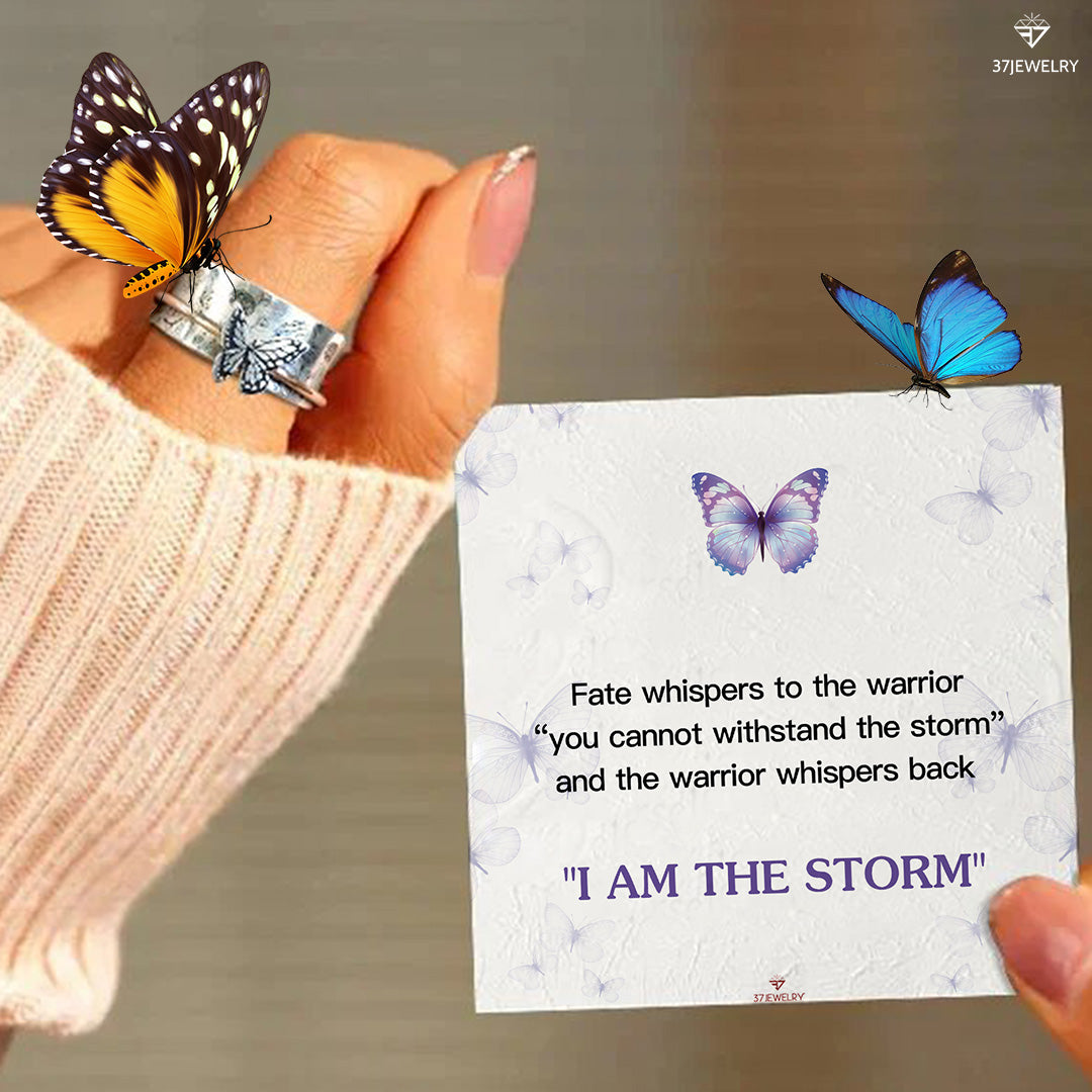 For Self - S925 I am The Storm Butterfly Spinner Ring