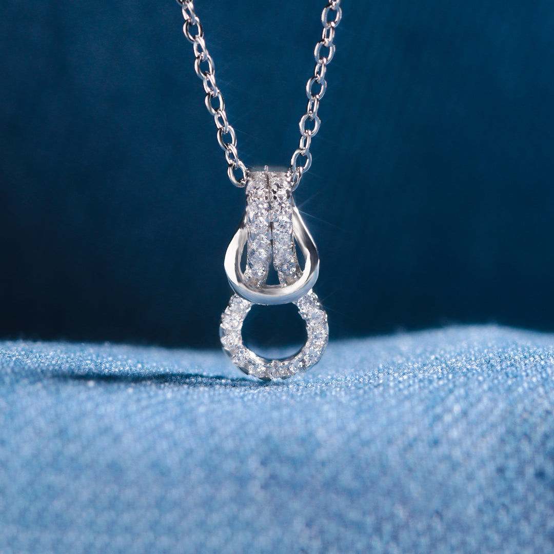 S925 Mother and Daughter Forever Linked Together Infinity Knot Necklace