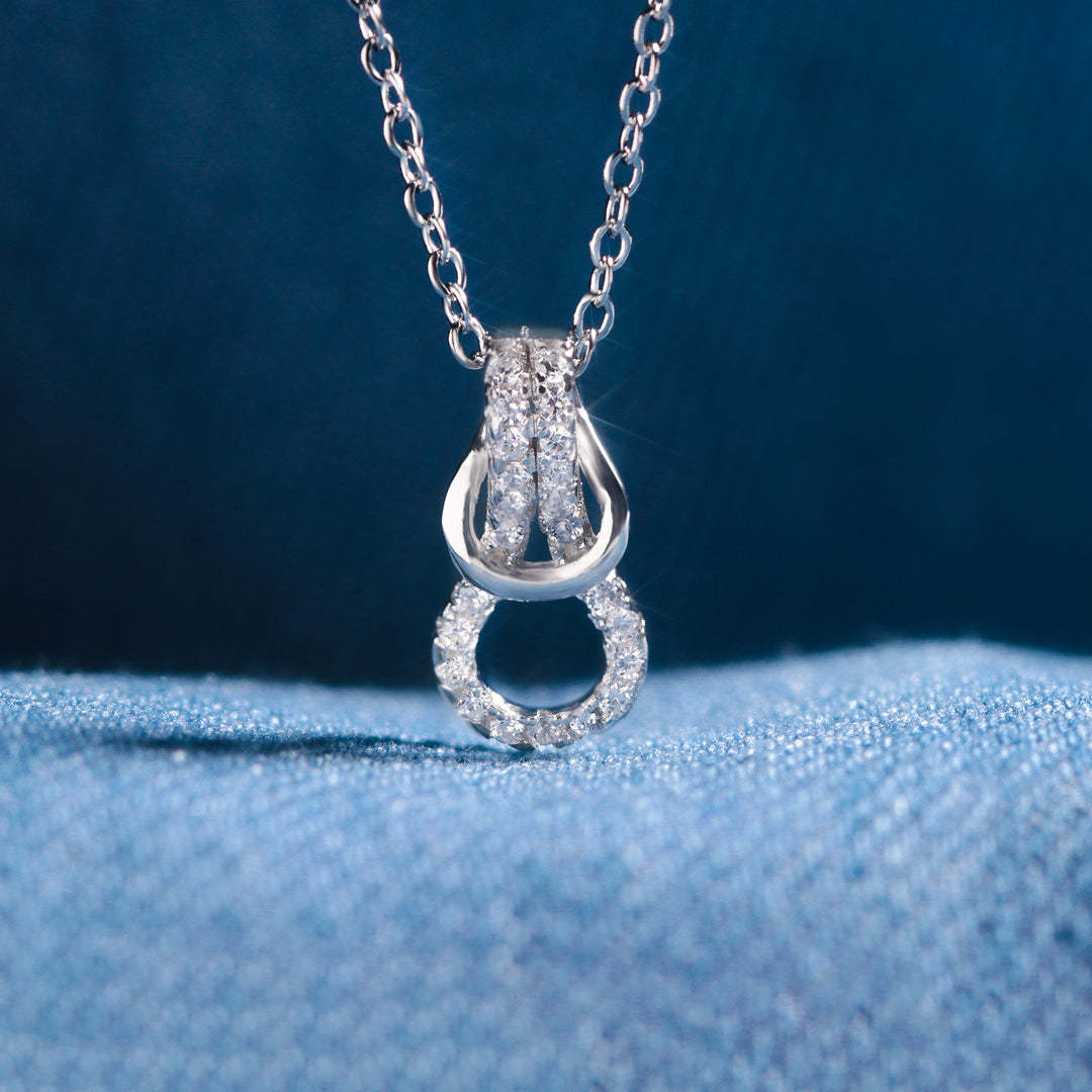 S925 Mother and Daughter Forever Linked Together Infinity Knot Necklace