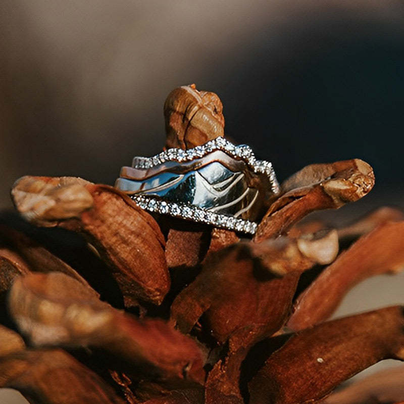 S925 Keep Climbing Mountain Ring