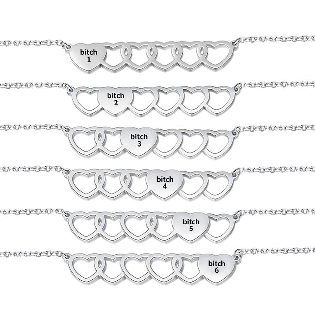 For Friend -You're My Favorite Bitch Heart Set Bracelet