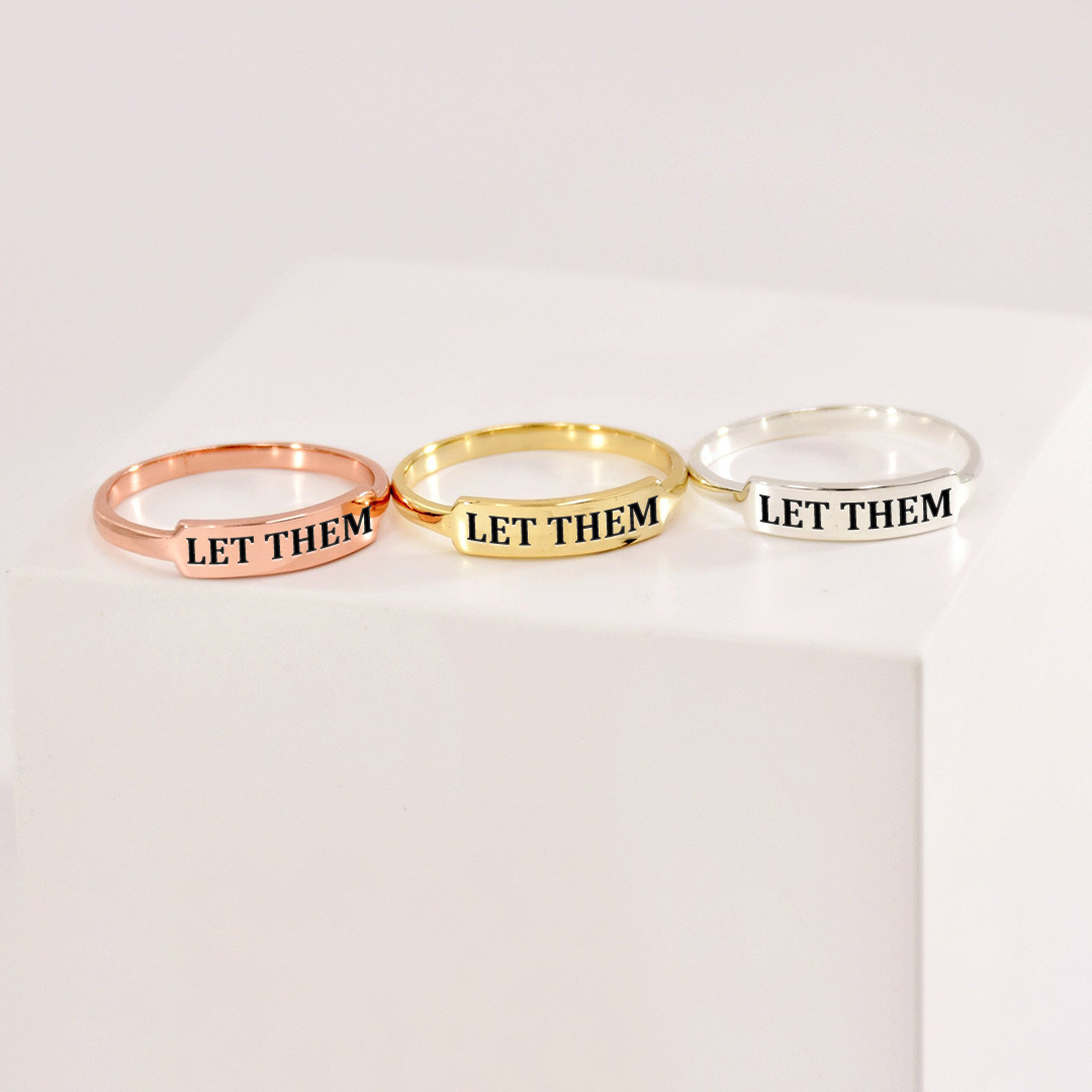 Let Them Dainty Bar Ring
