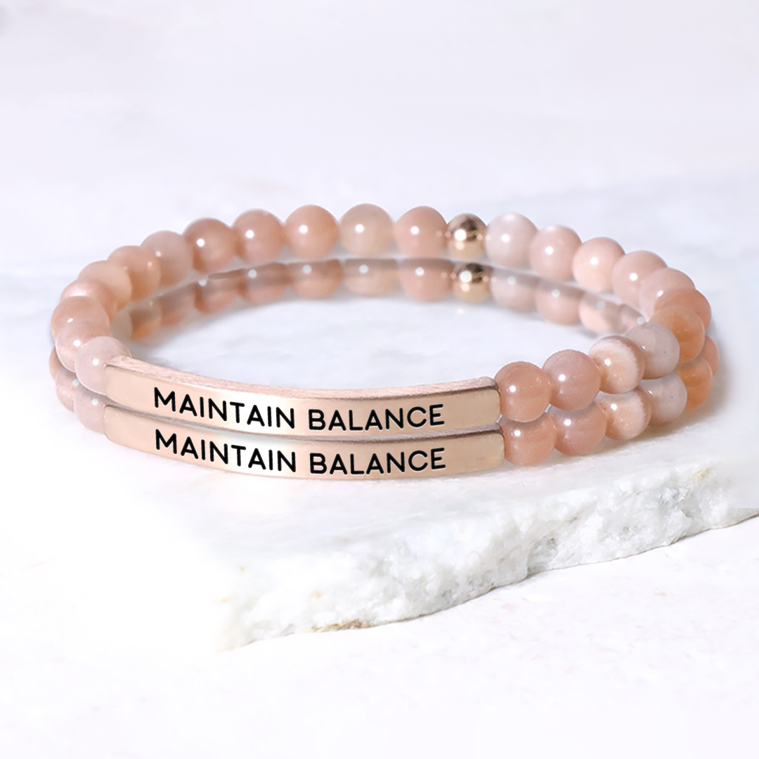 Maintain Balance Bead Lettering Bracelet