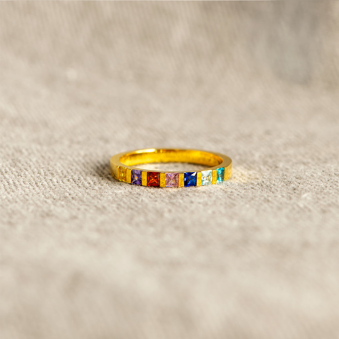Personalized Birthstone Family Ring