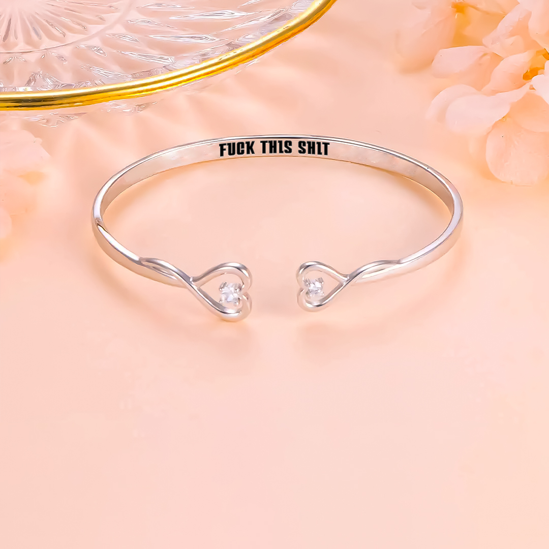 Fuck This Shit Double Hearts Bracelet