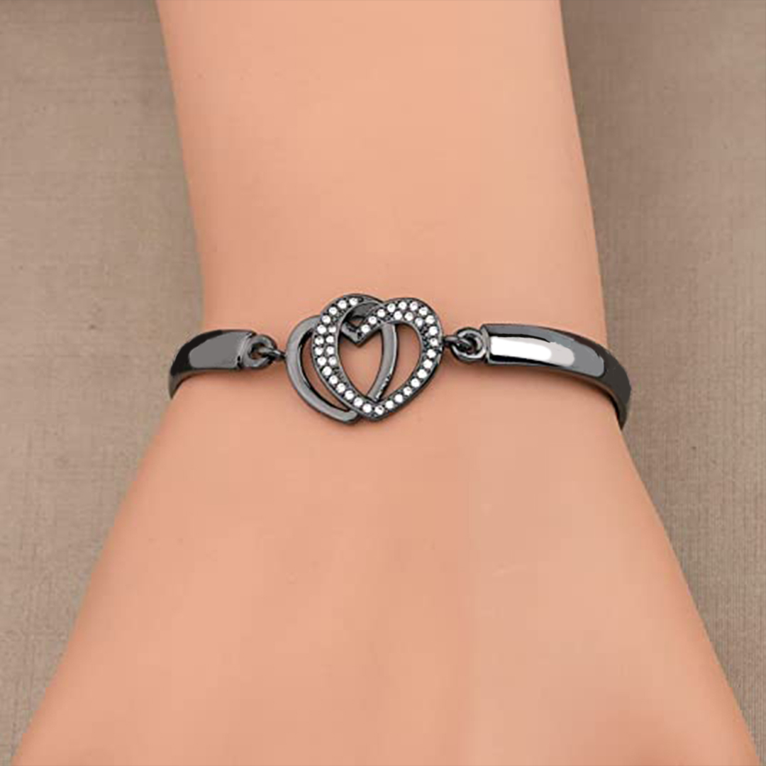 For Daughter - Always Keep Me In Your Heart For You Are Always In Mine Double Heart Bracelet-37bracelet